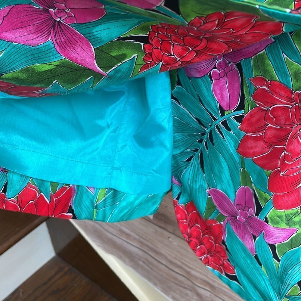 VINTAGE JOAN LESLIE TROPICAL PRINT DRESS - Picture 6 of 11